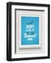 Keep Calm and Travel on - Poster with Quote in White Frame on a White Brick Wall - Vector Illustrat-vso-Framed Art Print