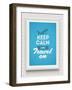 Keep Calm and Travel on - Poster with Quote in White Frame on a White Brick Wall - Vector Illustrat-vso-Framed Art Print