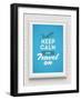 Keep Calm and Travel on - Poster with Quote in White Frame on a White Brick Wall - Vector Illustrat-vso-Framed Art Print