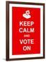 Keep Calm and Vote On-prawny-Framed Art Print