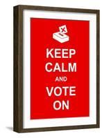 Keep Calm and Vote On-prawny-Framed Art Print