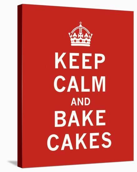 Keep Calm, Bake Cakes-The Vintage Collection-Stretched Canvas