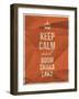 Keep Calm Boom Shaka Laka Quote on Crumpled Paper Texture-ONiONAstudio-Framed Art Print