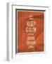 Keep Calm Boom Shaka Laka Quote on Crumpled Paper Texture-ONiONAstudio-Framed Art Print