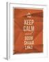 Keep Calm Boom Shaka Laka Quote on Crumpled Paper Texture-ONiONAstudio-Framed Art Print