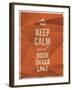 Keep Calm Boom Shaka Laka Quote on Crumpled Paper Texture-ONiONAstudio-Framed Art Print