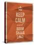 Keep Calm Boom Shaka Laka Quote on Crumpled Paper Texture-ONiONAstudio-Stretched Canvas