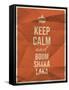 Keep Calm Boom Shaka Laka Quote on Crumpled Paper Texture-ONiONAstudio-Framed Stretched Canvas