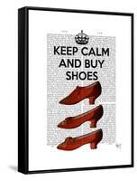 Keep Calm Buy Shoes-Fab Funky-Framed Stretched Canvas