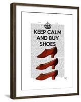 Keep Calm Buy Shoes-Fab Funky-Framed Art Print