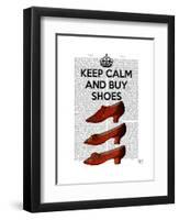 Keep Calm Buy Shoes-Fab Funky-Framed Art Print