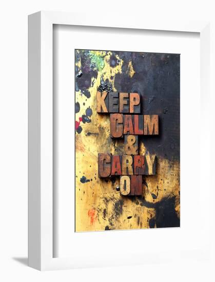 Keep Calm & Carry On-Old Type-null-Framed Art Print