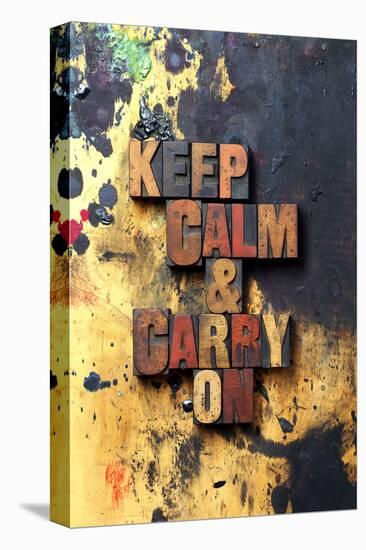 Keep Calm & Carry On-Old Type-null-Stretched Canvas