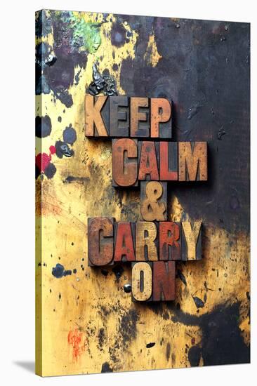 Keep Calm & Carry On-Old Type-null-Stretched Canvas