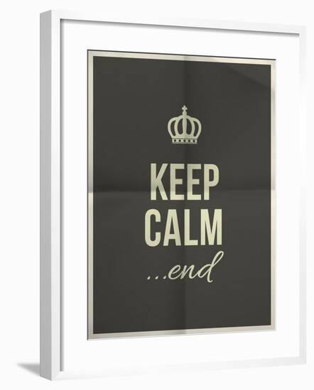 Keep Calm End Quote on Folded in Four Paper Texture-ONiONAstudio-Framed Art Print