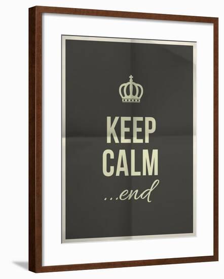 Keep Calm End Quote on Folded in Four Paper Texture-ONiONAstudio-Framed Art Print