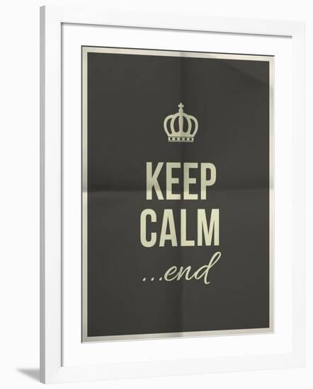 Keep Calm End Quote on Folded in Four Paper Texture-ONiONAstudio-Framed Art Print