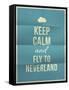Keep Calm Fly to Neverland Quote on Folded in Eight Paper Texture-ONiONAstudio-Framed Stretched Canvas