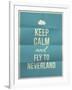 Keep Calm Fly to Neverland Quote on Folded in Eight Paper Texture-ONiONAstudio-Framed Art Print