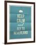 Keep Calm Fly to Neverland Quote on Folded in Eight Paper Texture-ONiONAstudio-Framed Art Print