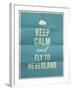 Keep Calm Fly to Neverland Quote on Folded in Eight Paper Texture-ONiONAstudio-Framed Art Print