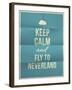 Keep Calm Fly to Neverland Quote on Folded in Eight Paper Texture-ONiONAstudio-Framed Art Print