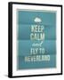 Keep Calm Fly to Neverland Quote on Folded in Eight Paper Texture-ONiONAstudio-Framed Art Print