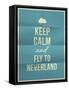 Keep Calm Fly to Neverland Quote on Folded in Eight Paper Texture-ONiONAstudio-Framed Stretched Canvas