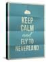 Keep Calm Fly to Neverland Quote on Folded in Eight Paper Texture-ONiONAstudio-Stretched Canvas