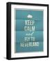 Keep Calm Fly to Neverland Quote on Folded in Eight Paper Texture-ONiONAstudio-Framed Art Print