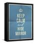 Keep Calm Hide Mirror Quote on Folded in Four Paper Texture-ONiONAstudio-Framed Stretched Canvas