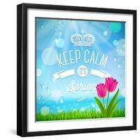Keep Calm it's Spring - Vector Illustration-vso-Framed Art Print