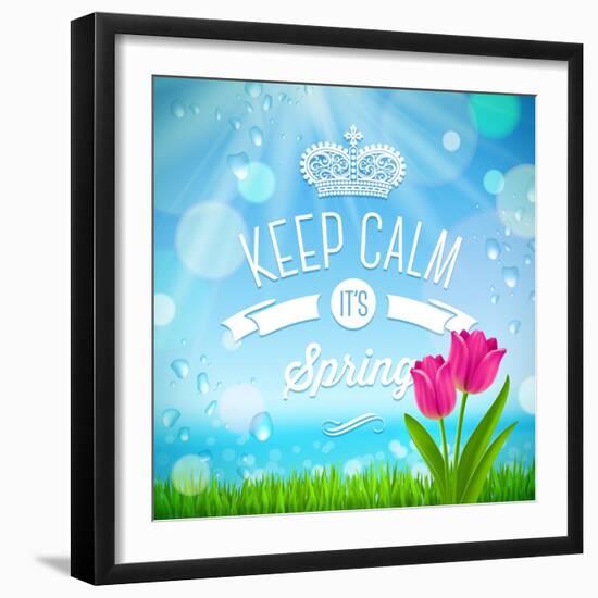 Keep Calm it's Spring - Vector Illustration-vso-Framed Art Print