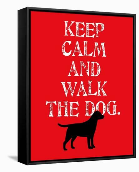 Keep Calm (Labrador)-Ginger Oliphant-Framed Stretched Canvas