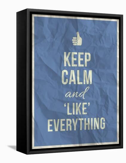 Keep Calm like Everything Quote on Crumpled Paper Texture-ONiONAstudio-Framed Stretched Canvas