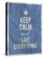 Keep Calm like Everything Quote on Crumpled Paper Texture-ONiONAstudio-Stretched Canvas