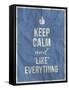 Keep Calm like Everything Quote on Crumpled Paper Texture-ONiONAstudio-Framed Stretched Canvas