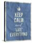 Keep Calm like Everything Quote on Crumpled Paper Texture-ONiONAstudio-Stretched Canvas