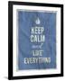 Keep Calm like Everything Quote on Crumpled Paper Texture-ONiONAstudio-Framed Art Print