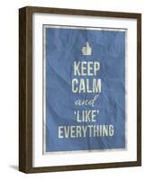 Keep Calm like Everything Quote on Crumpled Paper Texture-ONiONAstudio-Framed Art Print