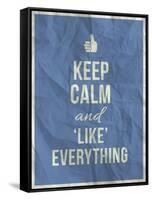 Keep Calm like Everything Quote on Crumpled Paper Texture-ONiONAstudio-Framed Stretched Canvas