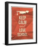 Keep Calm Love School Design Quote with Graduation Hat Hearth-ONiONAstudio-Framed Art Print