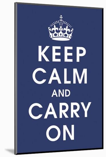 Keep Calm (navy)-Vintage Reproduction-Mounted Art Print