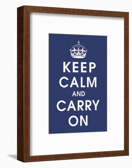 Keep Calm (navy)-Vintage Reproduction-Framed Art Print