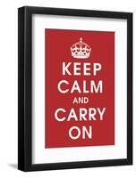 Keep Calm (Red)-Vintage Reproduction-Framed Art Print