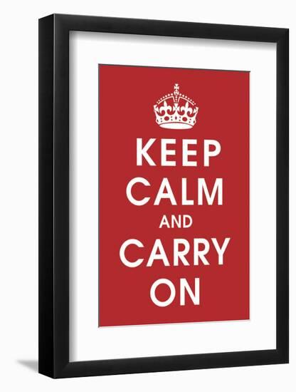 Keep Calm (Red)-Vintage Reproduction-Framed Art Print