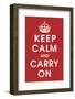 Keep Calm (Red)-Vintage Reproduction-Framed Art Print