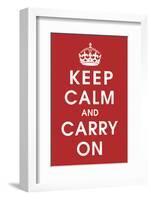 Keep Calm (Red)-Vintage Reproduction-Framed Art Print