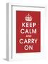 Keep Calm (Red)-Vintage Reproduction-Framed Art Print