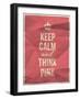 Keep Calm Think Pink Quote on Crumpled Paper Texture-ONiONAstudio-Framed Art Print
